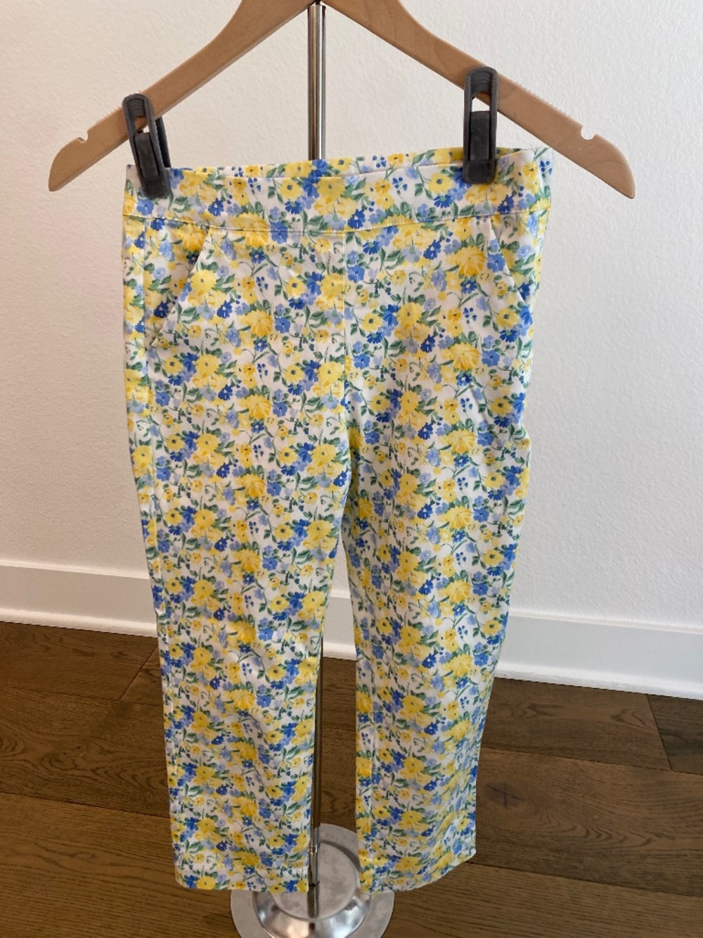 Janie and Jack Yellow and Blue Floral Pants  - EUC